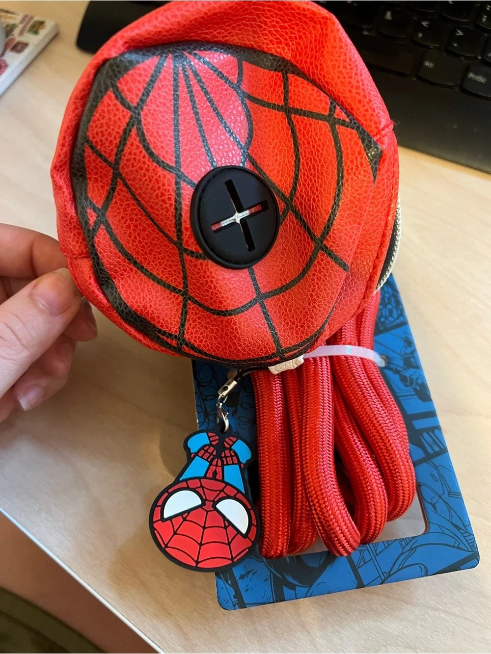 Spiderman Red Leash and Bag Dispenser